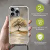 Schilderij - Boom - Abstract - Bladeren Hoesje iPhone 16 Pro Max met koord klein -sfeer2_NL