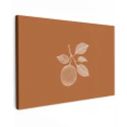 Sinaasappel - Getekend - Bladeren - Bruin Tuinposter op houten frame 2 cm dik klein -3d