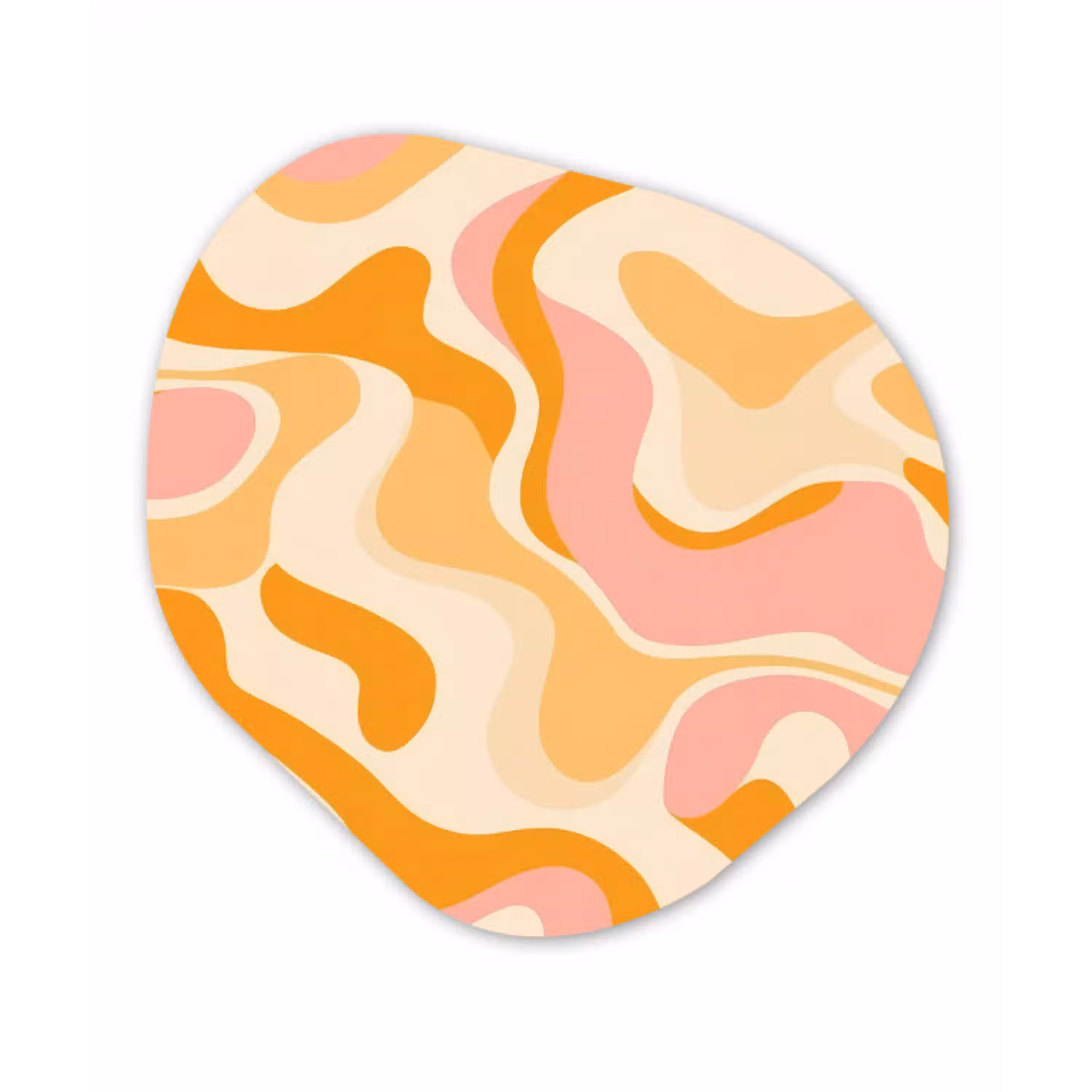 Abstract - Golvend - Oranje Wandcirkel Organisch Forex 3mm klein -3d