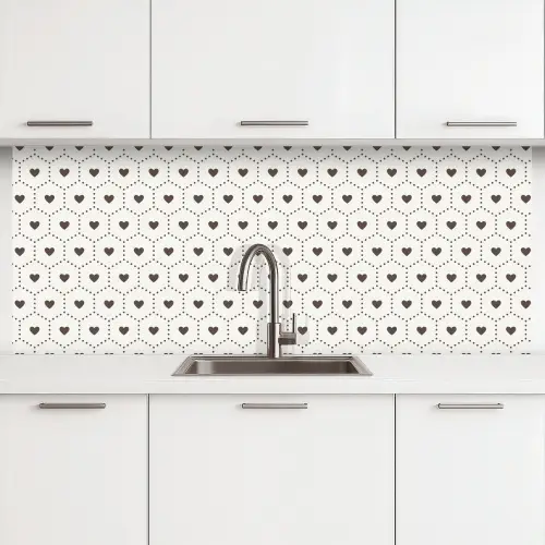 Hart - Design - Geometrie - Patroon keuken achterwand 2 middel 871 -3d