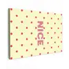Nice - Stippen - Roze - Geel Tuinposter op houten frame 2 cm dik klein -3d