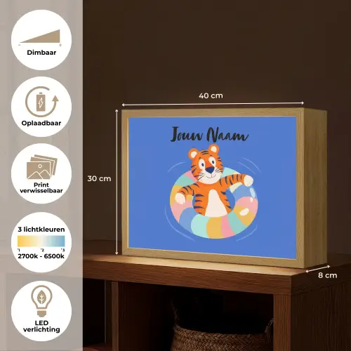 Tijger - Zwemband - Water Light Box met batterij (Wandlamp kind) middel -USP_websiteoverzichtNL
