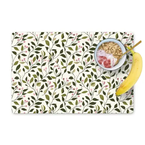 Bladeren - Bessen - Roze Placemat vinyl groot 368 -zzzproduct_Kitchenyeah-website