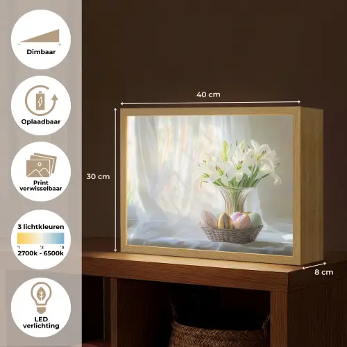 Vaas - Eieren - Bloemen Light Box met batterij (Wandlamp) middel -USP_websiteoverzichtNL