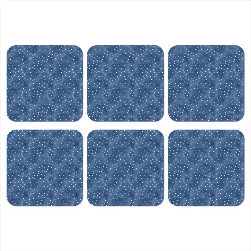 Frans - Citroen -  Stippen - Wit - Blauw onderzetter kurk middel 366 -3d
