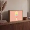 Waterijsje - Pasteltinten - Minimalistisch Light Box met batterij (Wandlamp) middel -sfeer2