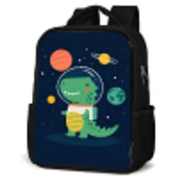 Dino - Ruimtepak - Planeten Rugzak - Zwart middel -schuin