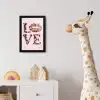 Tekst - Love - Pantervacht - Lichtroze fotolijst zwart zonder passe partout klein -usfeer4_kinderkamer