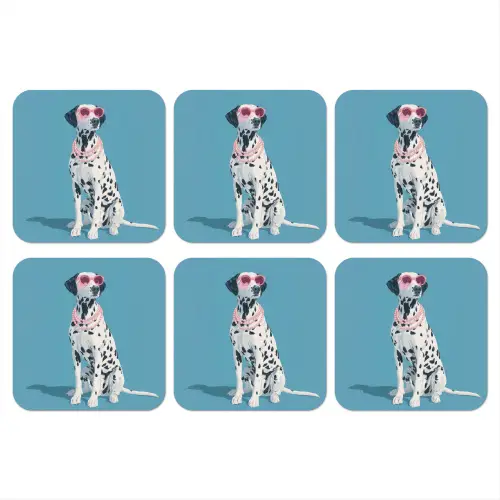 Dalmatiër - Zonnebril - Blauw onderzetter kurk middel -3d