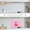 Kersen - Roze - Illustratie keuken achterwand spatscherm klein -voor_na_NL