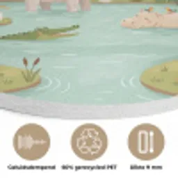Jungle - Oase - Dieren - Kleurrijk Akoestische PET Vilt - Rond klein -closeup_NL