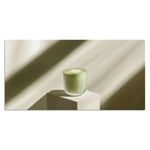 Matcha - Glas - Groen - Minimalistisch Muismat XXL klein -3d_leeg