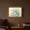 Vaas - Delftsblauw - Madeliefjes Light Box met batterij (Wandlamp) middel -sfeer4