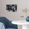 Springen - Paard - Zwart - Wit poster papier klein -sfeer3