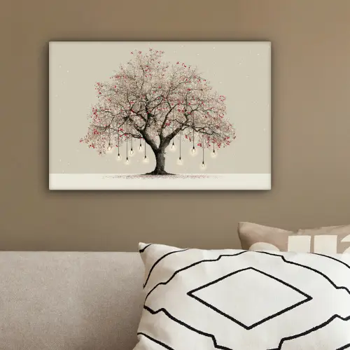 Lichtboom - Winter - Kerst - Meerkleurig canvas 2cm klein -sfeer3