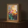 Felgekleurd - Bloemblaadjes - Abstract Light Box met kabel (Tafellamp) klein -z3d_website