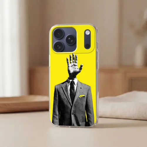 Pak - Hand - Geel Telefoonhoesje iPhone 17 Pro klein -sfeer2