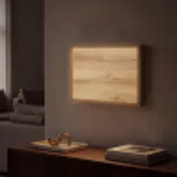 Houtlook - Bruin - Hout Light Box met batterij (Wandlamp) middel -sfeer1