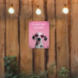Hartjes - Hond - Valentijn - Roze tuinposter los doek klein -sfeer1