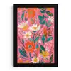 Roze - Bloemen - Wit - Oranje fotolijst zwart zonder passe partout klein -3d