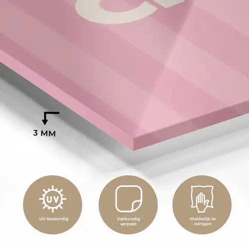 Gestreept - Roze - Chéri plexiglas 5mm klein -sfeer2