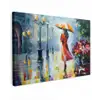 Olieverf - Paraplu - Vrouw - Straat - Kunst canvas 2cm klein -z3d