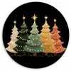 Kerstbomen - Kleurrijk - Lichtjes - Ster Wandcirkel kunststof plaat 5mm dik klein -3d