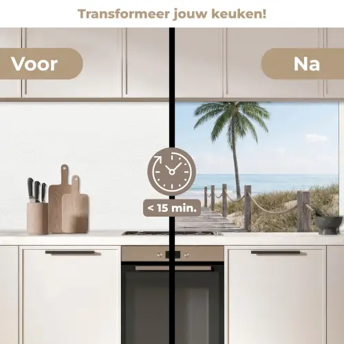Palmbomen - Pad - Horizon keuken achterwand 2 middel -voor-na2_NL