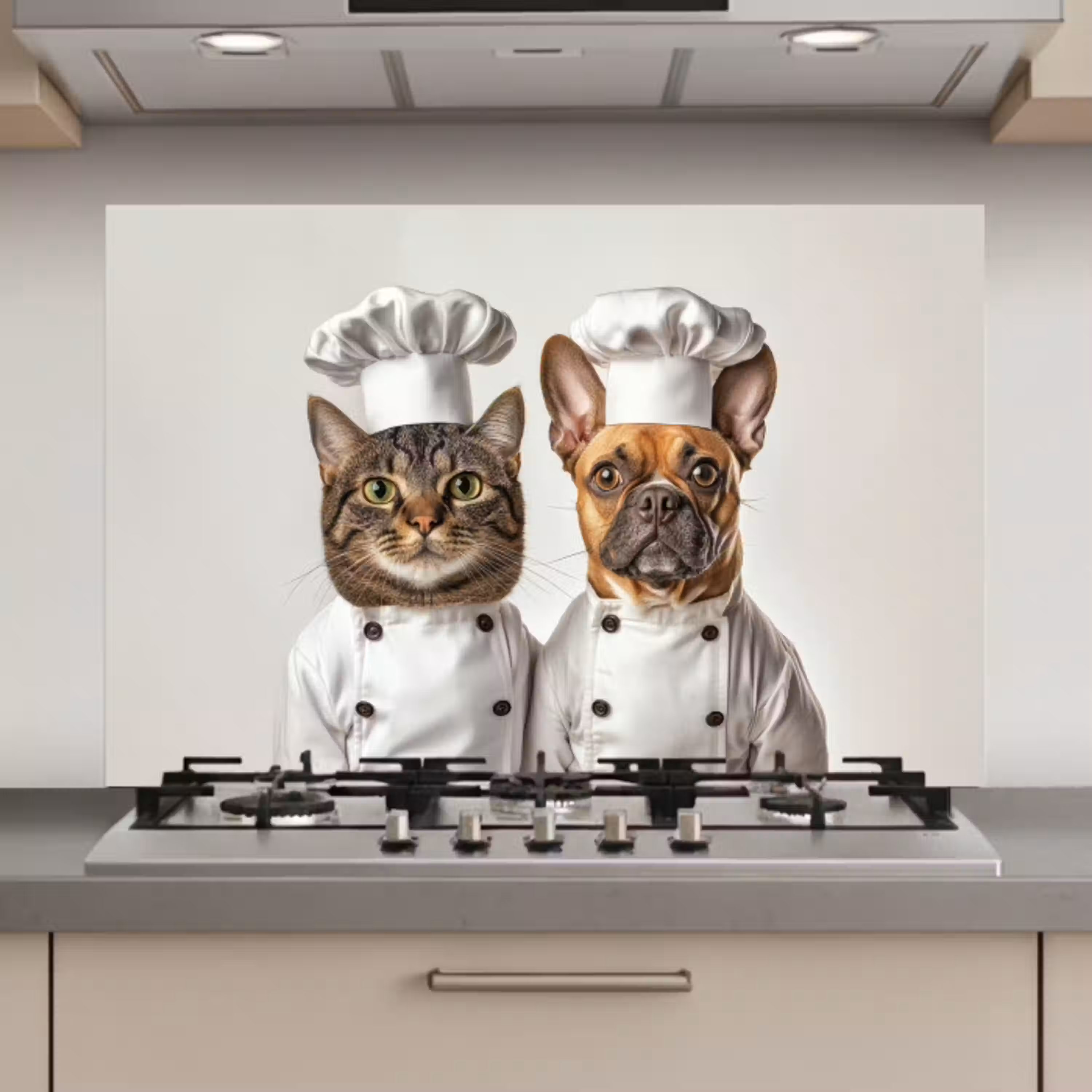 Kat - Hond - Kokskleding keuken achterwand spatscherm klein -3d_website