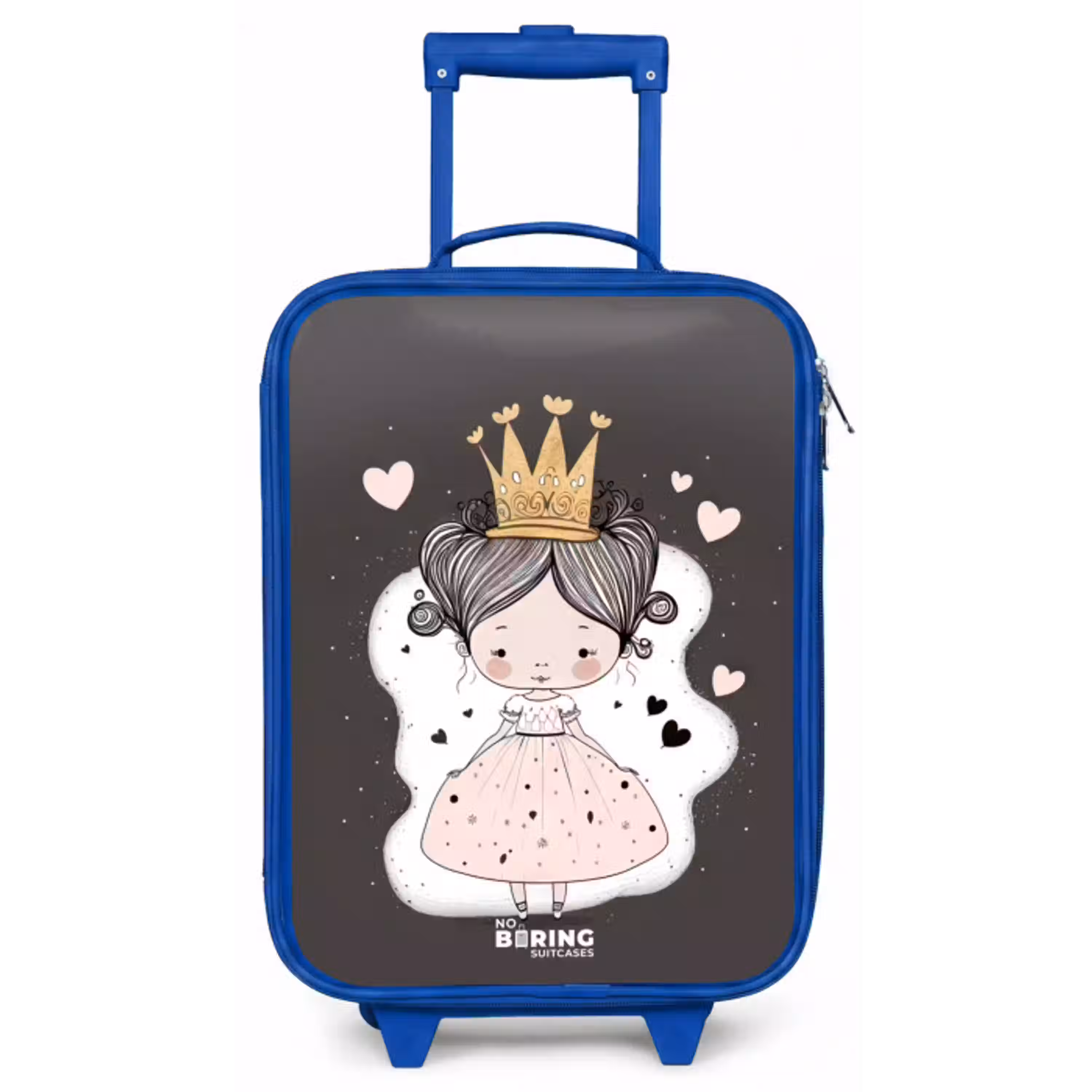 Kleine prinses op zwarte achtergrond Kinderkoffer - Blauw klein -zz3dotto
