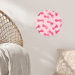 Strikken - Aquarel - Roze Wandcirkel behangsticker klein 186 -sfeer4