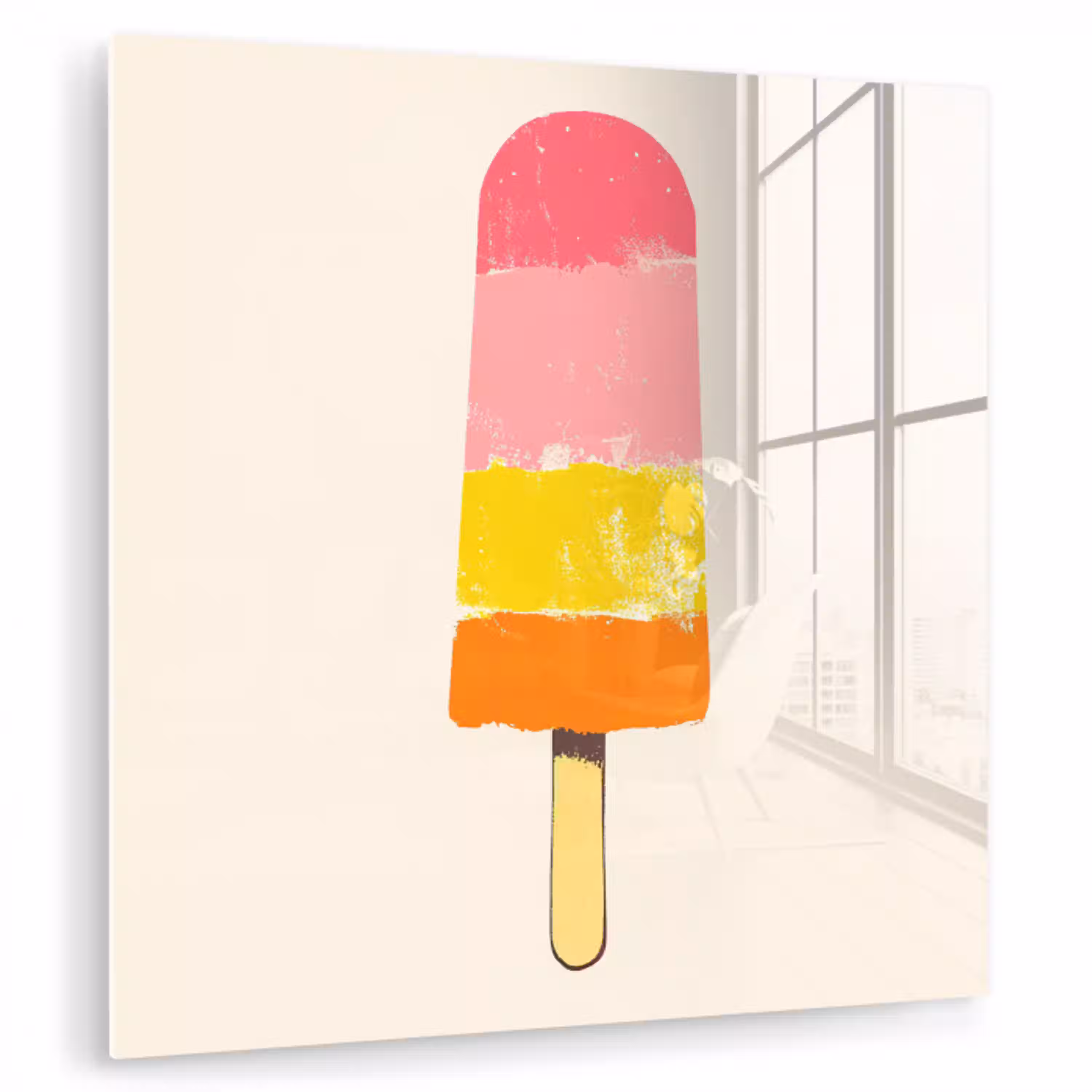 Waterijsje - Retro - Stokje - Roze plexiglas 5mm klein -zzzproduct_nieuw