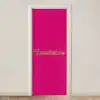 Toedeloe - Groen - Roze deurposter klein -3d_beige