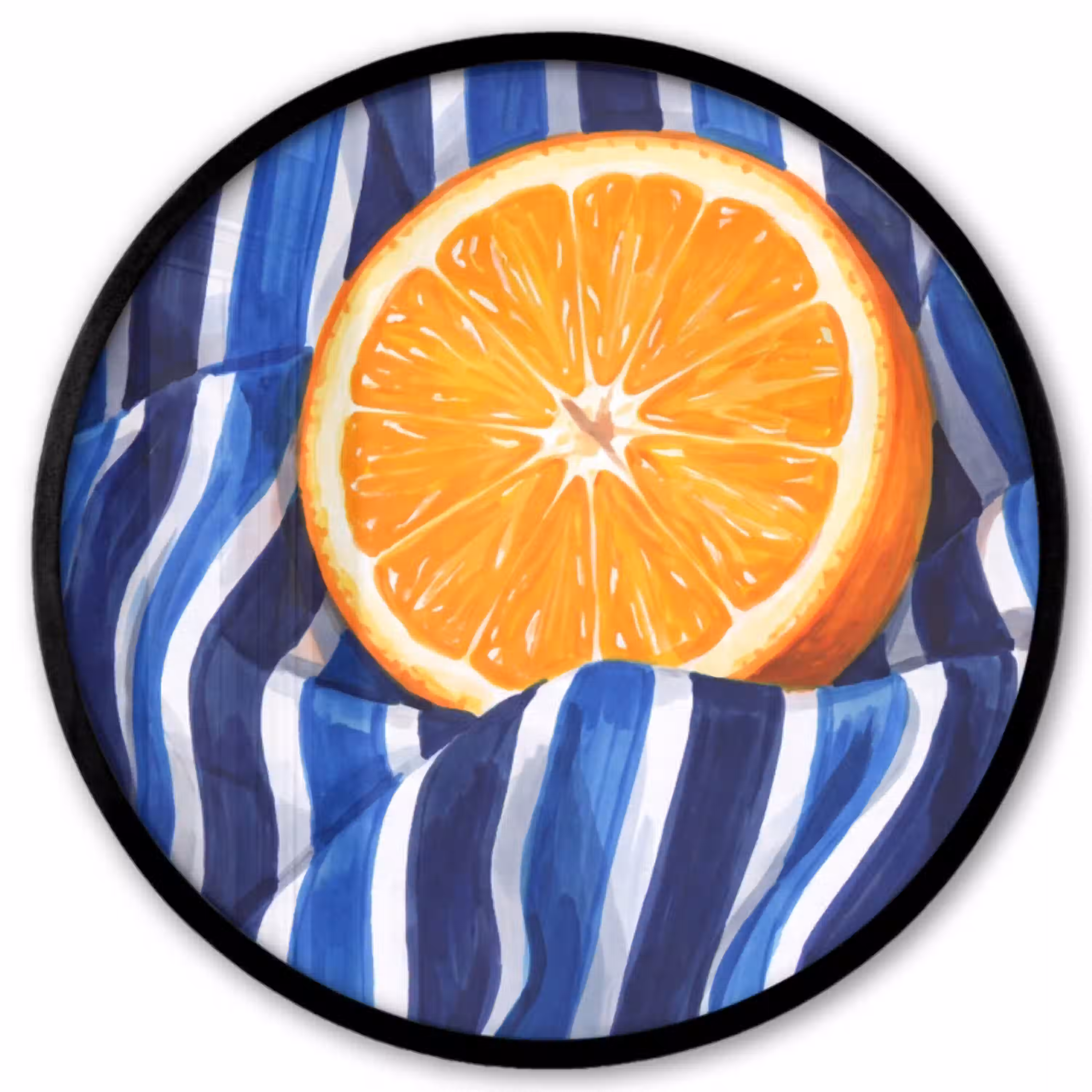 Eten - Fruit - Oranje Fotolijst rond zonder passe partout klein -3d