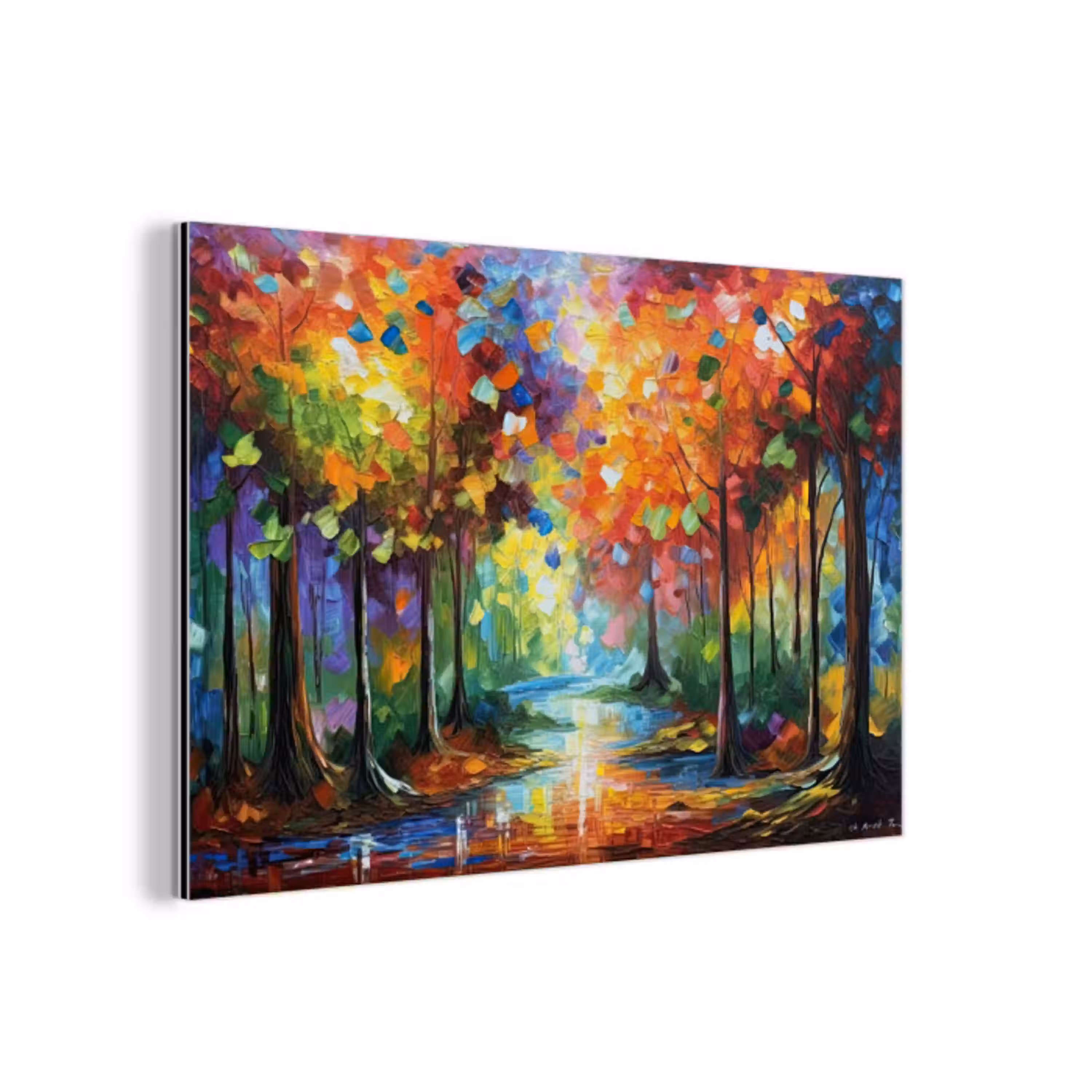 Landschap - Bos - Kleuren - Natuur aluminium wit klein -3d