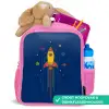 Raket - Blauw - Sterren Kinderrugzak - Roze middel -inhoud_NL
