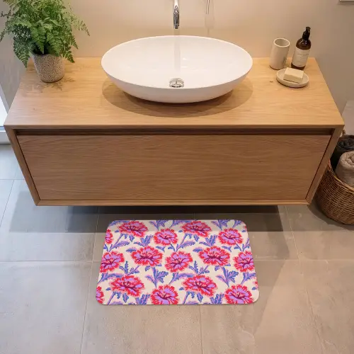 Bloemen - Patroon - Meerkleurig Badmat klein 997 -sfeer1
