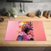Kleurrijk - Bloemen - Vrouw - Zon Inductie beschermer vinyl 3mm klein -sfeer5