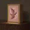 Illustratie - Vogels - Abstract - Roze Light Box met kabel (Tafellamp) klein -z3d_website