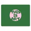 Cirkel - Roze - Tekst - Art muismat rubber klein -3d