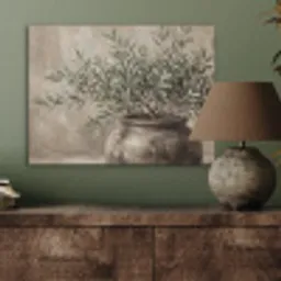 Olijfplant - Aardenpot - Abstract - Beige PET vilt klein -sfeer2