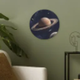 Planeten - Saturnus - Ruimte Akoestische PET Vilt - Rond klein -sfeer2
