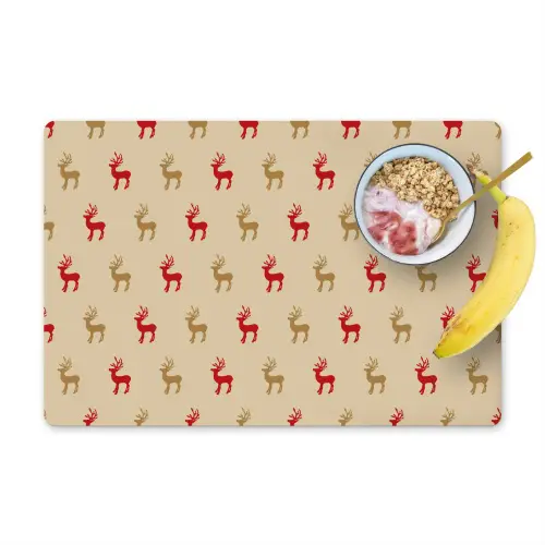Patroon - Herten - Beige Placemat vinyl groot 368 -zzzproduct_Kitchenyeah-website