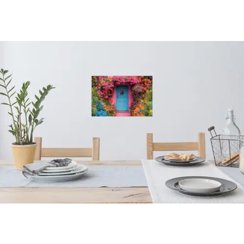 Bloemen - Deur - Roze Muursticker klein -eettafel