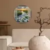 Doorkijk - Landschap - Raam - Water - Zonsondergang Wandcirkel kunststof plaat 5mm dik klein -sfeer1