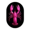 Kreeft - Felroze - Stippen - Opvallend Wandcirkel Ovaal Glas middel -3d