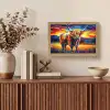 Schotse hooglander - Kunst - Koe - Dieren - Landschap Light Box met kabel (Tafellamp) klein -sfeer2