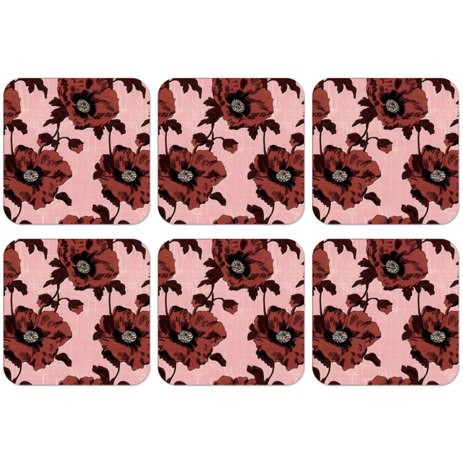 Bloemen - Retro - Rood onderzetter kurk middel 366 -zkaufland3dotto