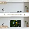 Vogel - Tak - Geel - Bladeren keuken achterwand spatscherm klein -voor_na_DE