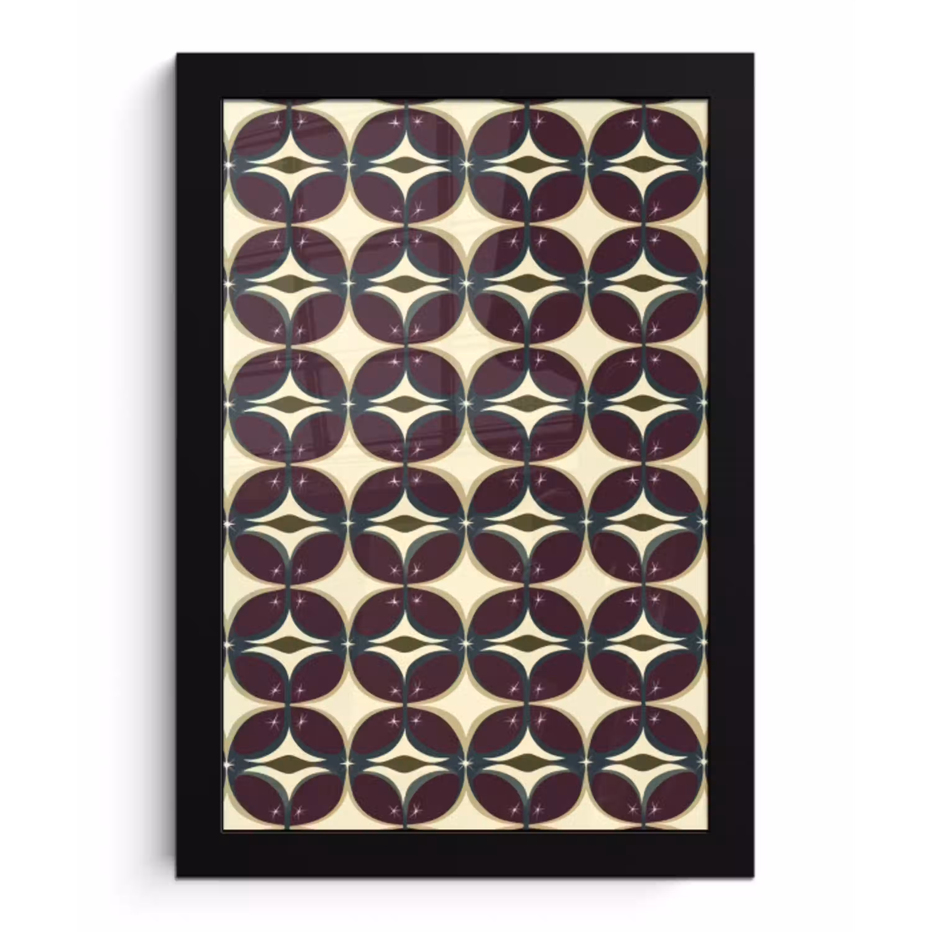 Cirkel - Retro - Kleurrijk fotolijst zwart zonder passe partout klein 224 -3d